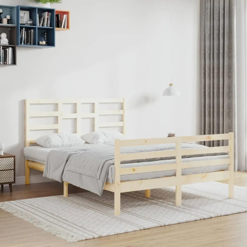vidaXL Estrutura de cama sem colchão 120x200 cm madeira maciça