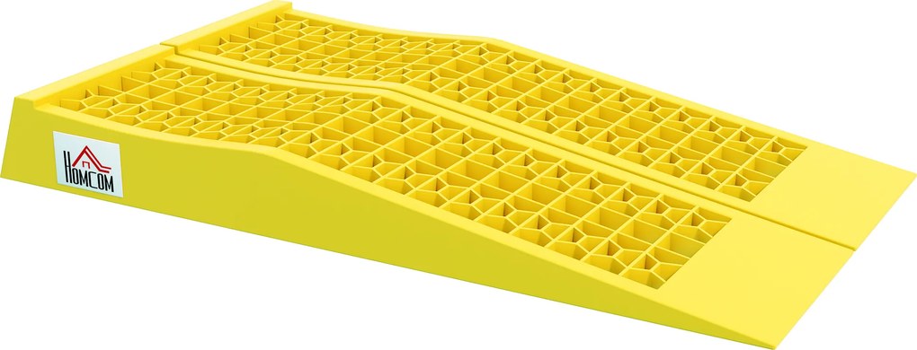 Conjunto de 2 rampas para automóveis e veículos comerciais – rampa de carga, dimensões: 70 x 19,5 x 7,8 cm, PP amarelo