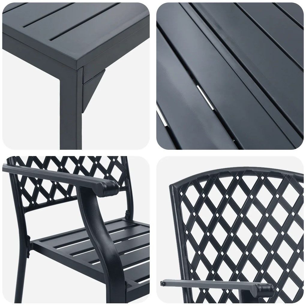 Conjunto de Jantar vidaXL de 9 Peças em Aço Antracite