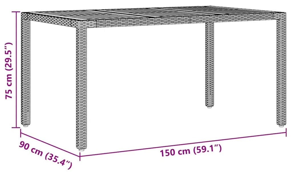 Conjunto de Jantar de Jardim de 7 Peças com Almofadas Preto Rattan Sin
