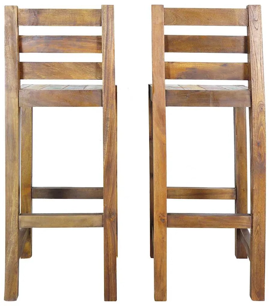 Bancos de bar 2 pcs madeira recuperada maciça