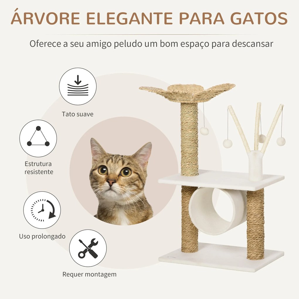 PawHut Árvore Arranhador para Gatos Médios Altura 91cm Torre para Gato