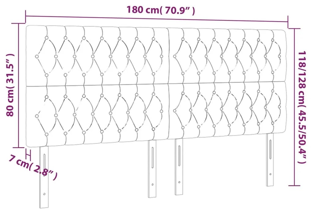 Cabeceira de cama 4 pcs veludo 90x7x78/88 cm cinzento-escuro