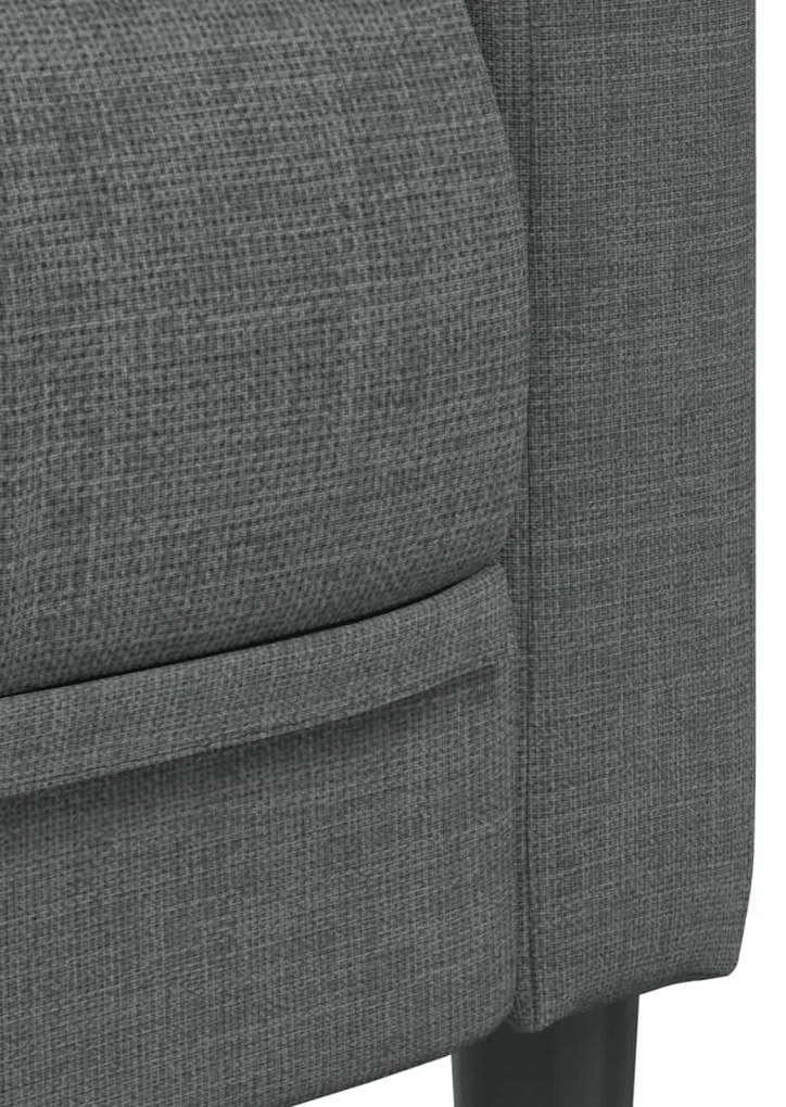 3 pcs conjunto de sofás tecido cinzento-escuro