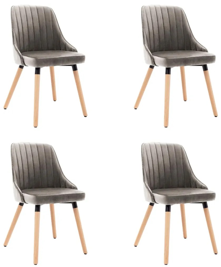 vidaXL Cadeiras de jantar 4 pcs veludo cinzento-claro