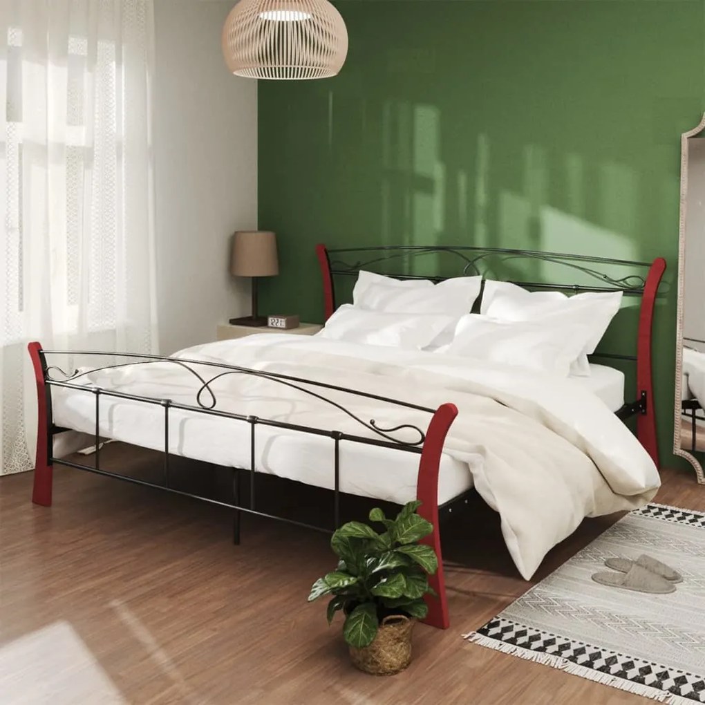vidaXL Estrutura de cama 180x200 cm metal preto
