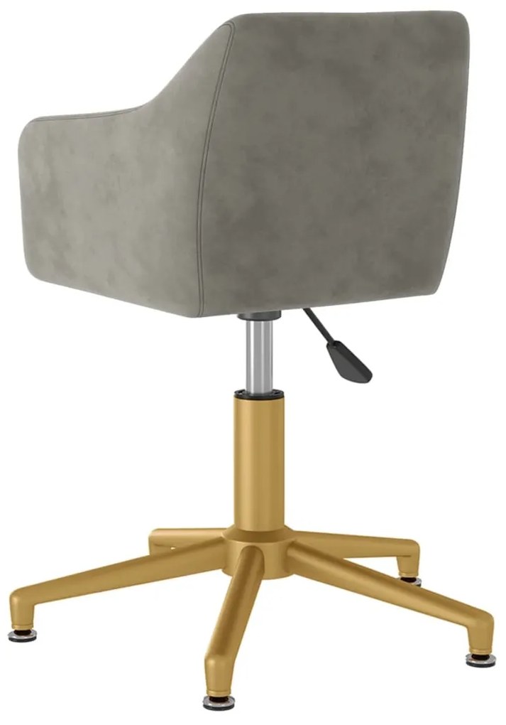 Cadeiras de jantar giratórias 2 pcs veludo cinzento-claro