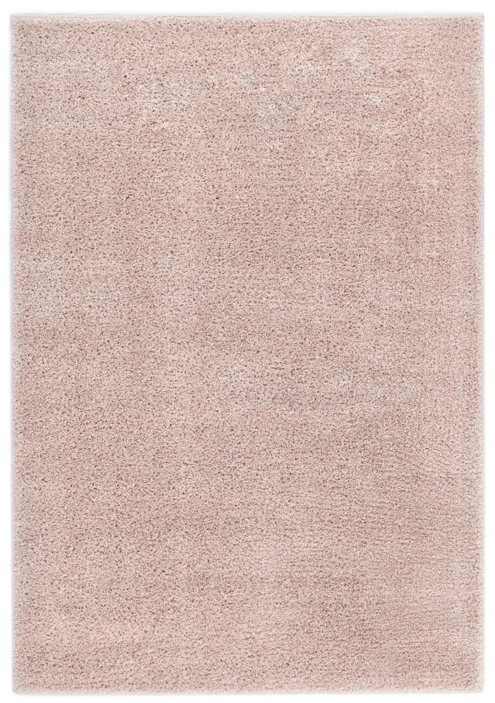 vidaXL Tapete de divisão shaggy 160x230 cm rosa velho