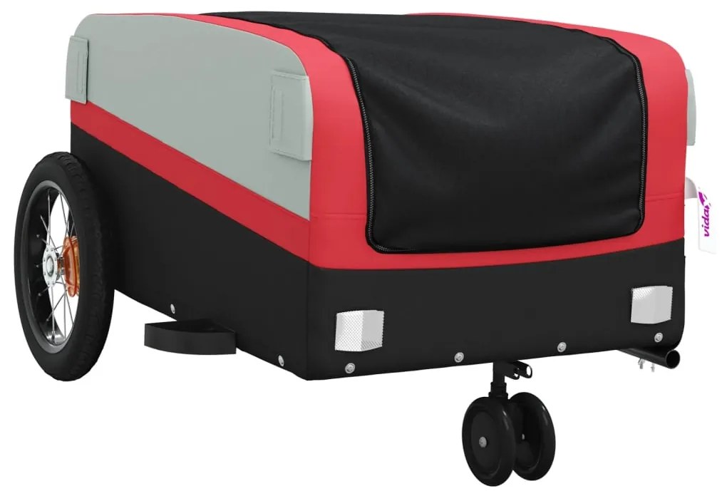 Reboque para bicicleta 30 kg ferro preto e vermelho
