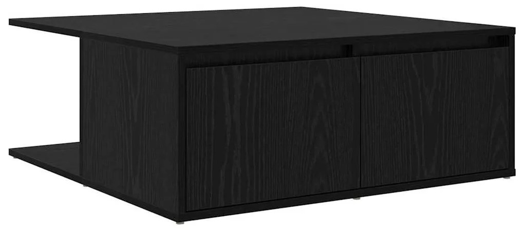 Mesa de centro com gaveta com armazenamento Carvalho preto 80 x 80 x 3