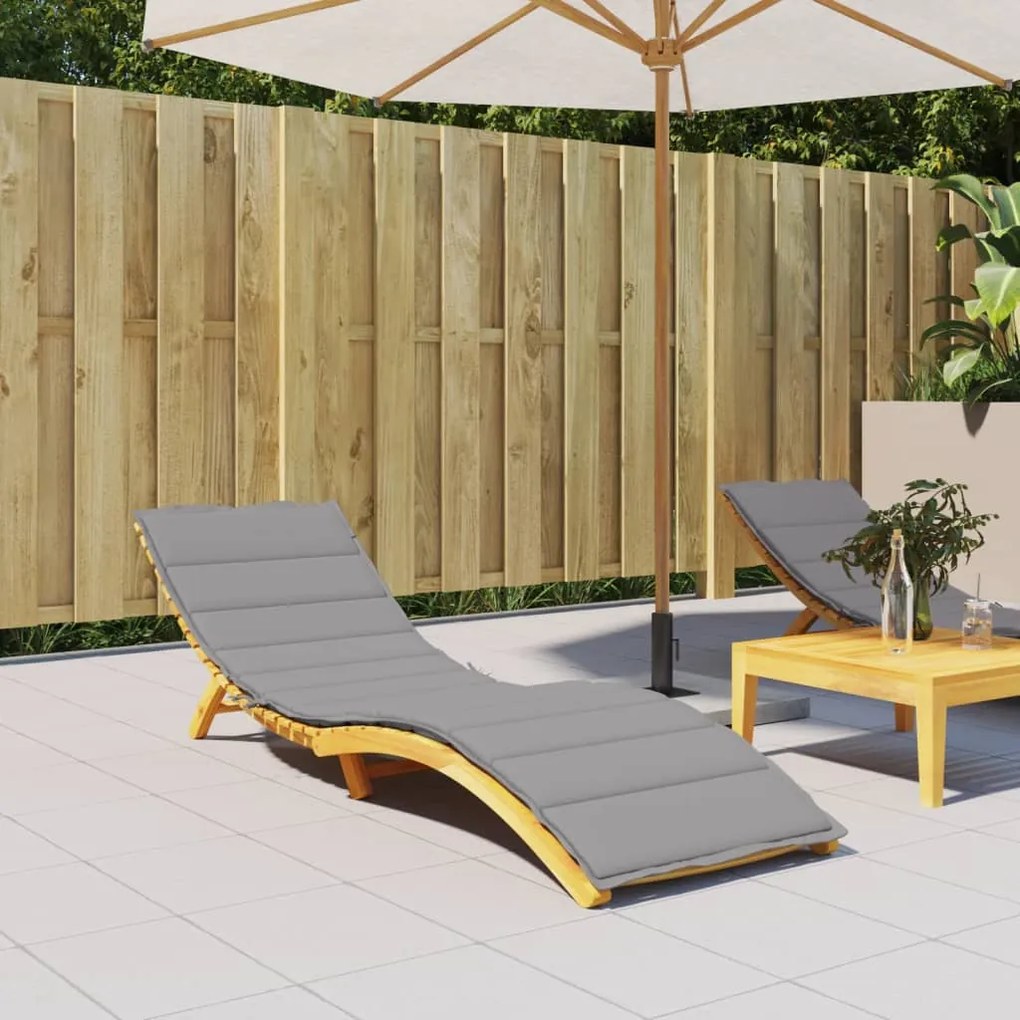 vidaXL Almofadão p/ espreguiçadeira 200x60x3 cm tecido oxford cinzento