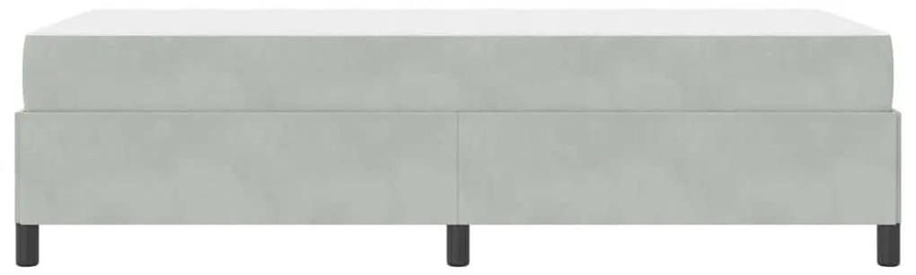 Estrutura da Cama Branco e Cinza Claro 90 x 190 cm Veludo