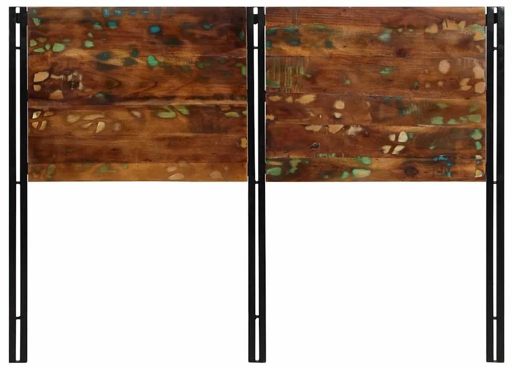 Cabeceira de cama 140 cm madeira recuperada maciça/ferro