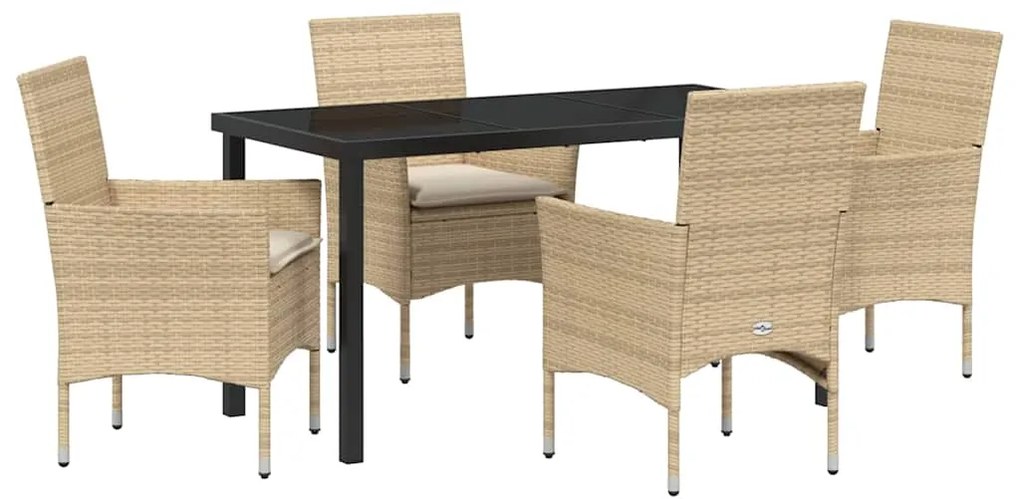 Conjunto de Jantar de Jardim com 5 Peças da , com almofadas bege em ra