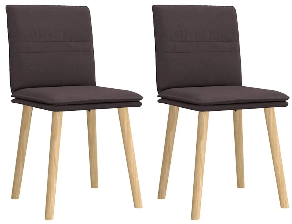 Cadeiras de jantar 2 pcs tecido castanho-escuro