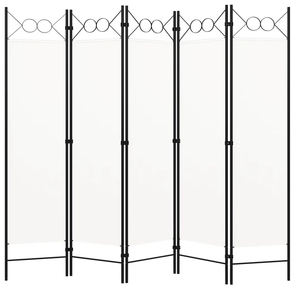 Divisória de quarto com 5 painéis 200x180 cm branco