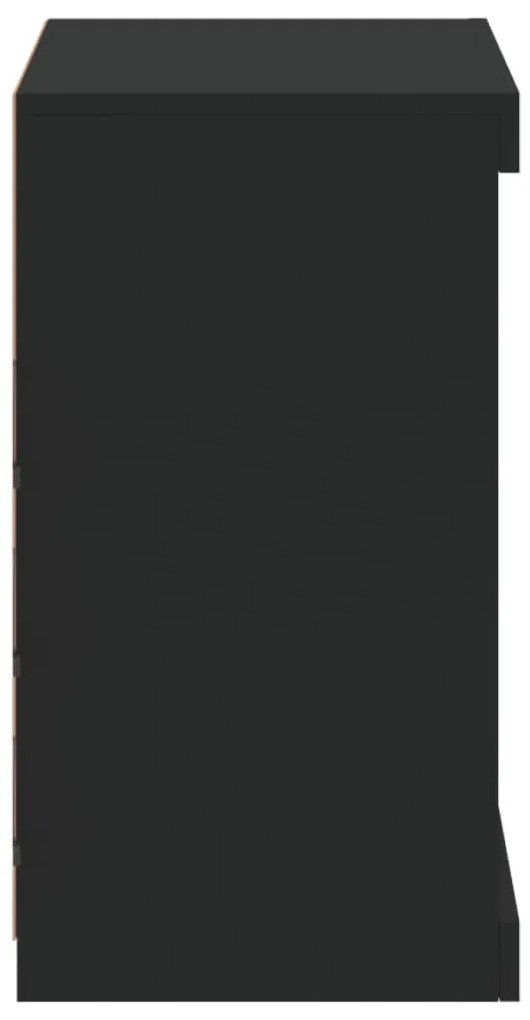 Aparador com luzes LED 60,5x37x67 cm preto