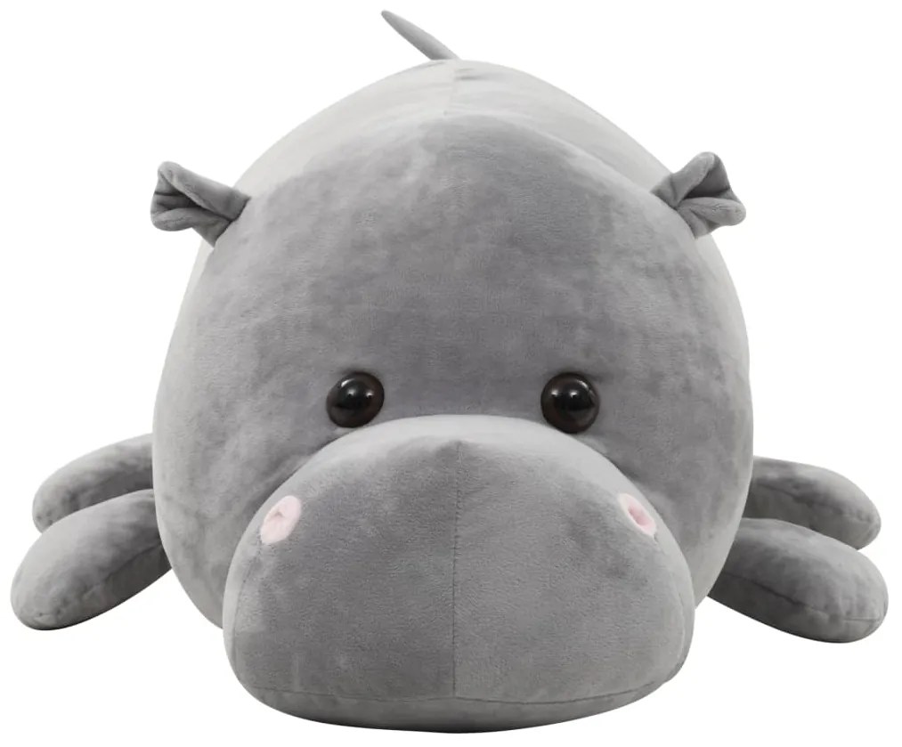 Hipopótamo de peluche cinzento
