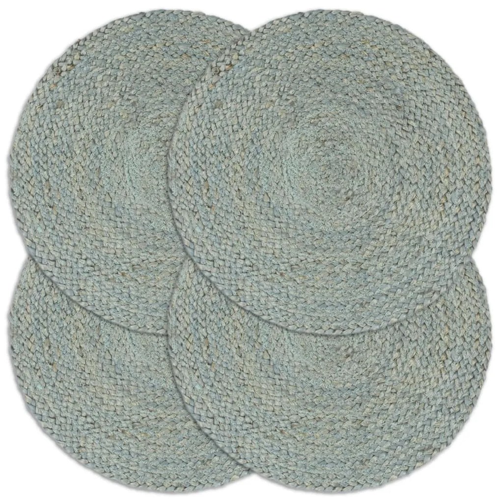 Individuais mesa 4 pcs juta liso 38 cm redondo verde azeitona