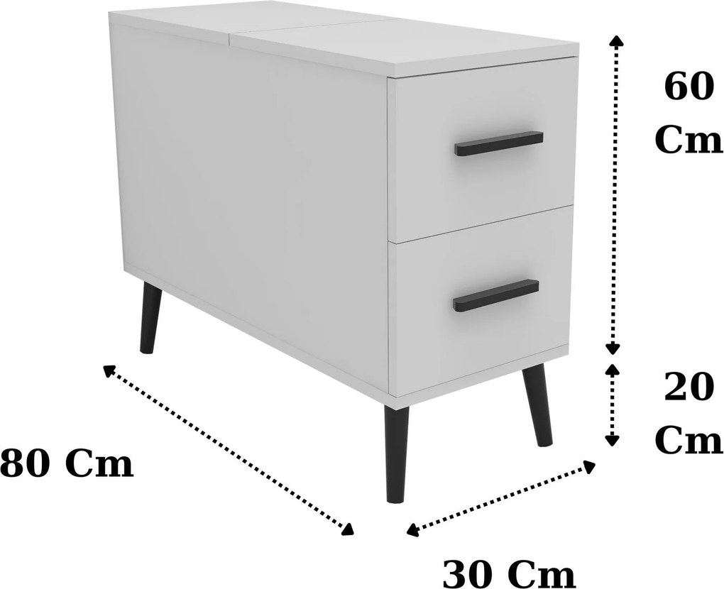 Mesa de Apoio Island – Branco – 30x80x80 cm