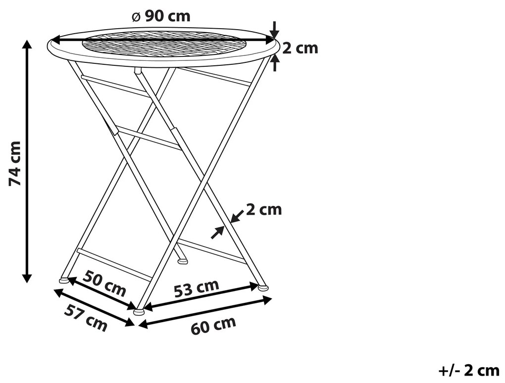 Mesa de jantar de jardim de metal ø 90 cm branco sujo BIVIO Beliani