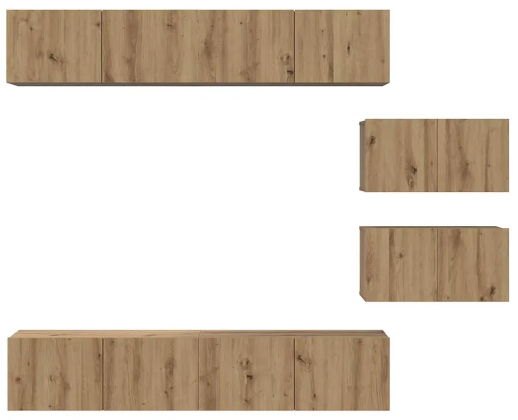 Conjunto de Estantes para TV 6 pcs carvalho artisiano