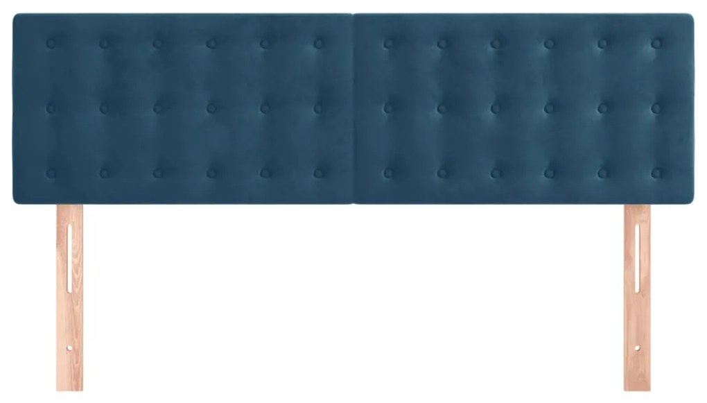 Cabeceira de cama 2 pcs veludo 72x5x78/88 cm azul-escuro