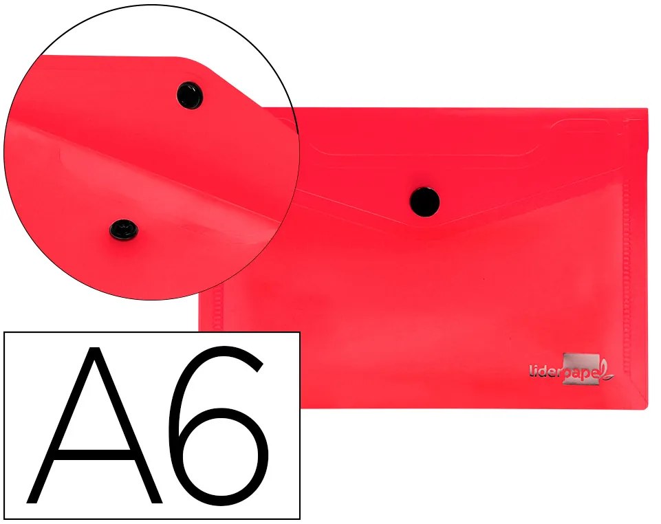 Bolsa Porta Documentos com Mola Din A6 Vermelho Transparente