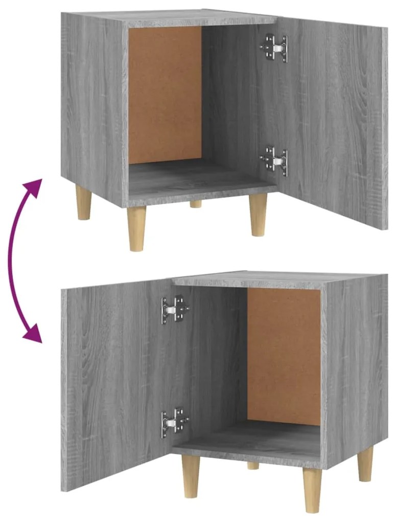 Mesa de cabeceira 2 pcs derivados de madeira cinzento sonoma