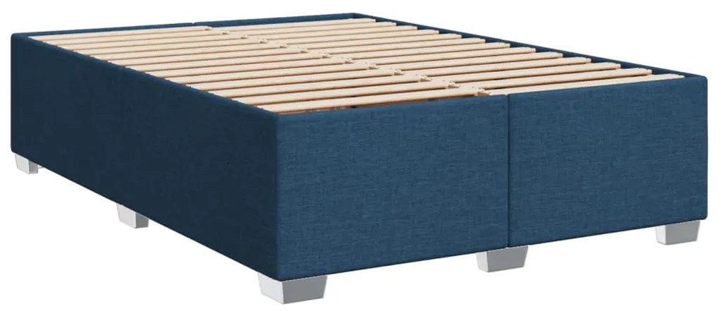 Cama com molas/colchão 140x200 cm tecido azul