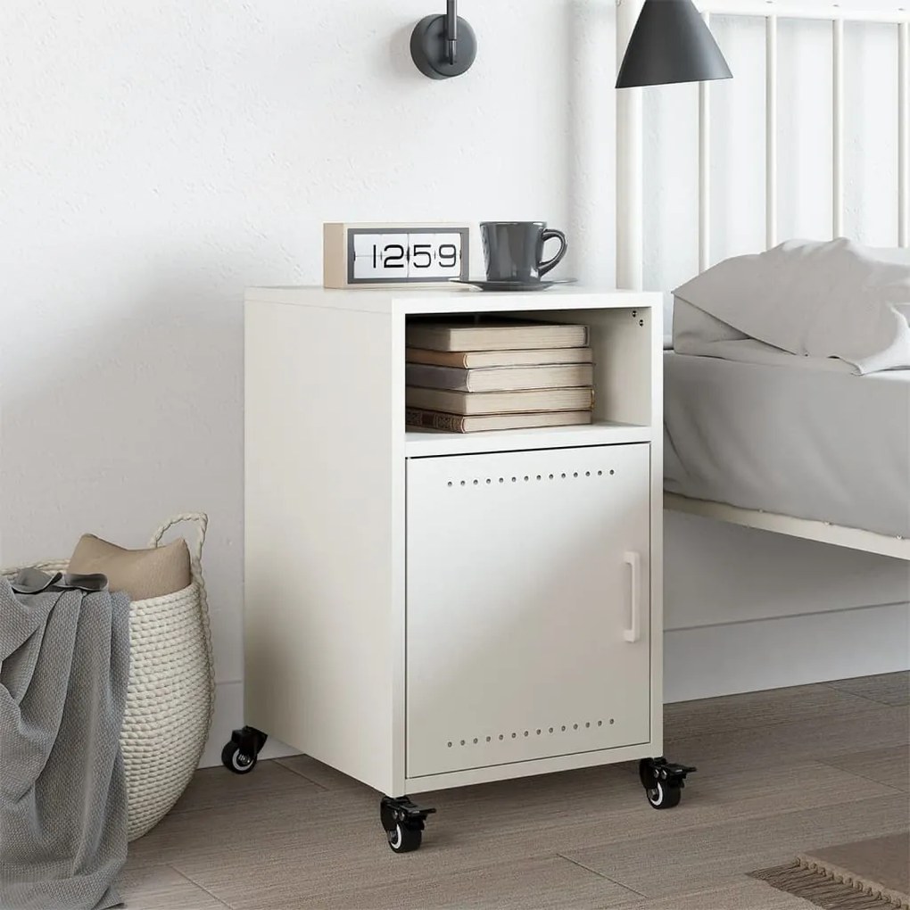 Mesa de cabeceira 36x39x59 cm aço branco