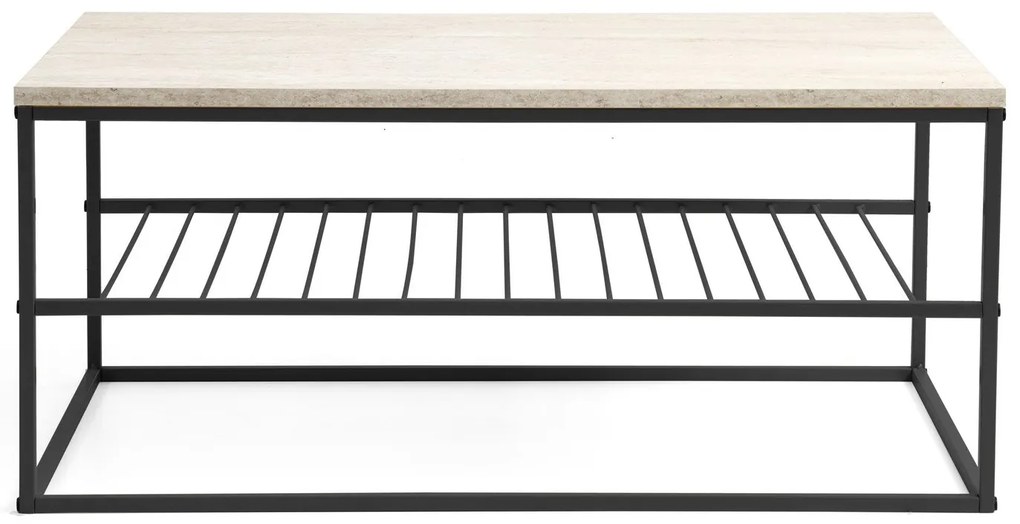 Mesa de Centro Asude – Travertine Black – 95x42x55 cm