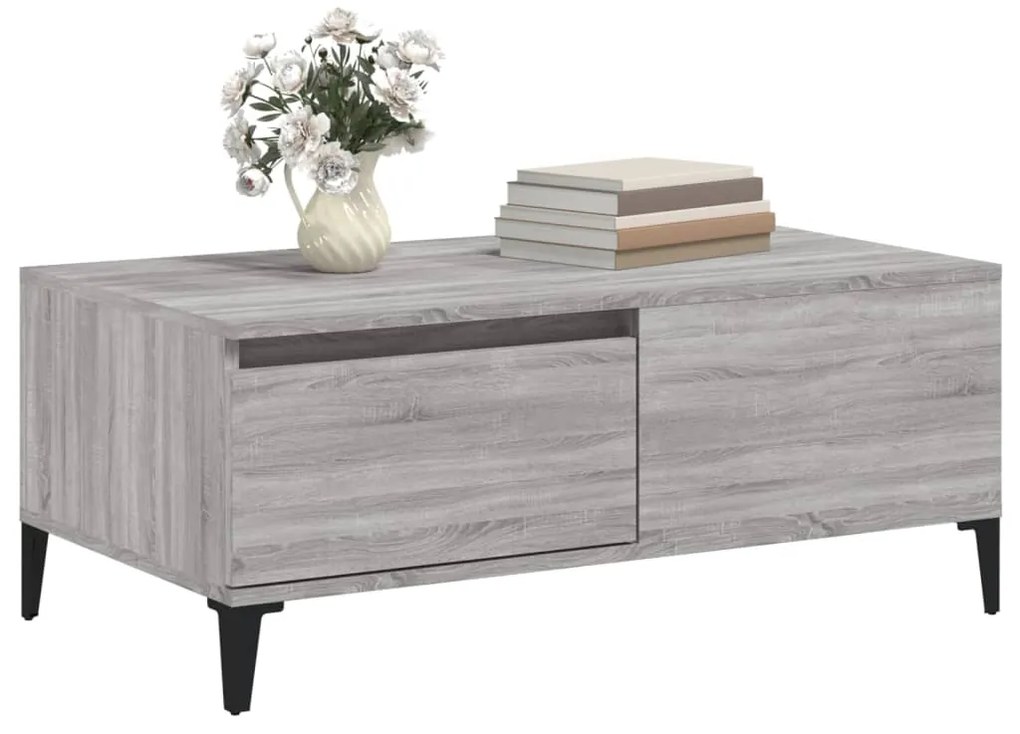 Mesa de centro 90x50x36,5 cm derivados madeira cinzento sonoma