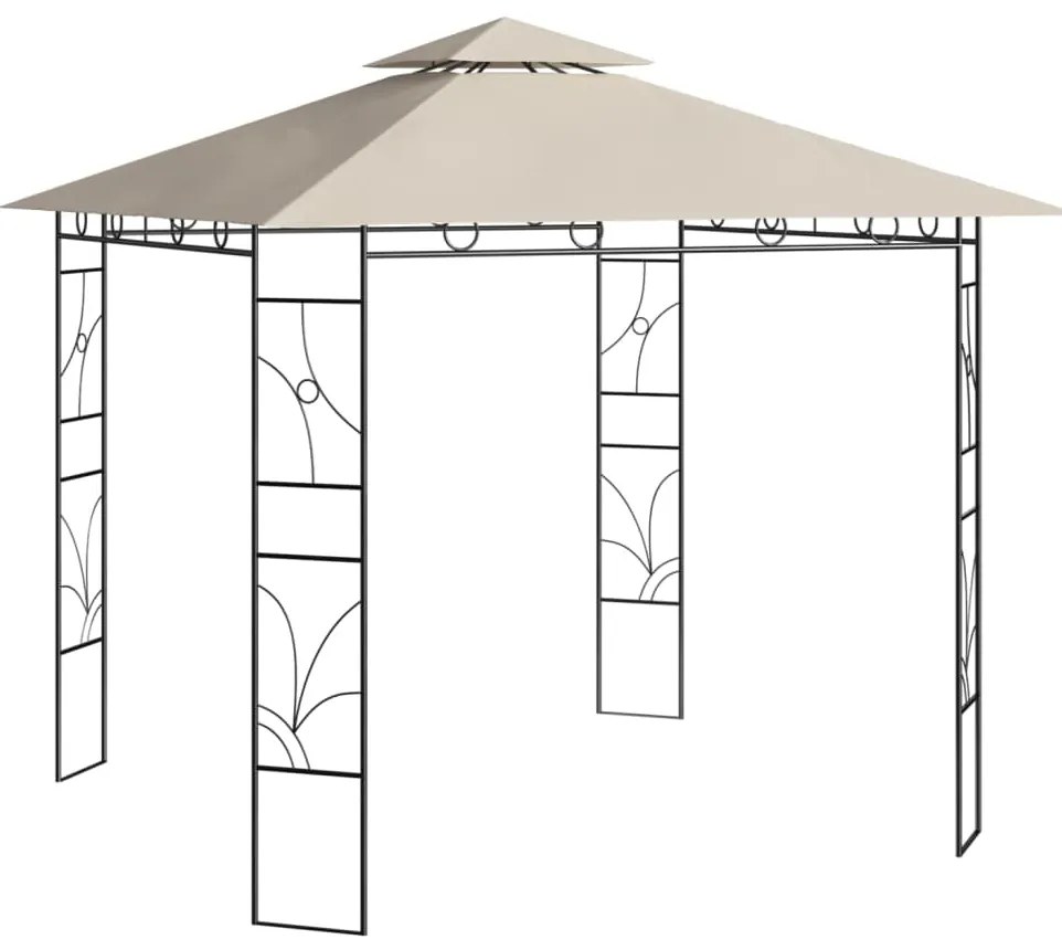Gazebo 3x3x2,7 m 160 g/m² cor creme