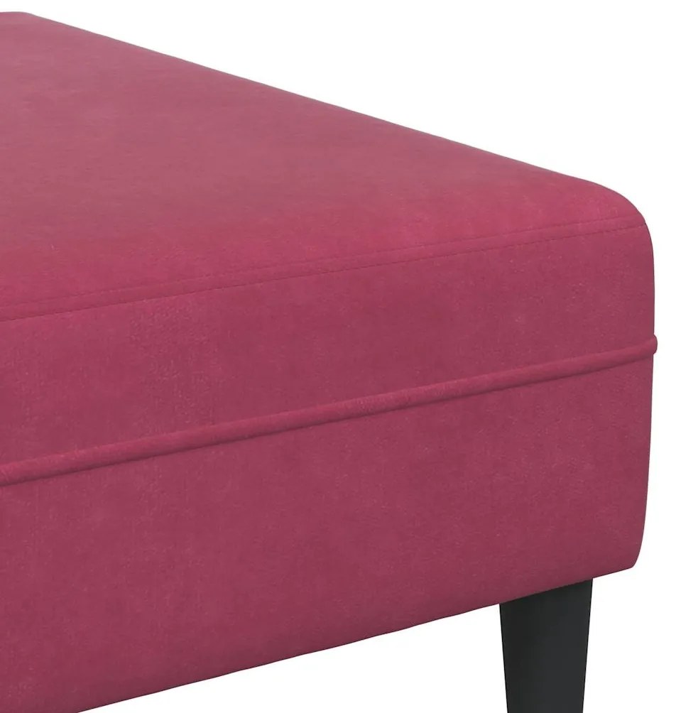 Sofá de Veludo com almofada 3 pcs Vinho Vermelho 208 cm Veludo