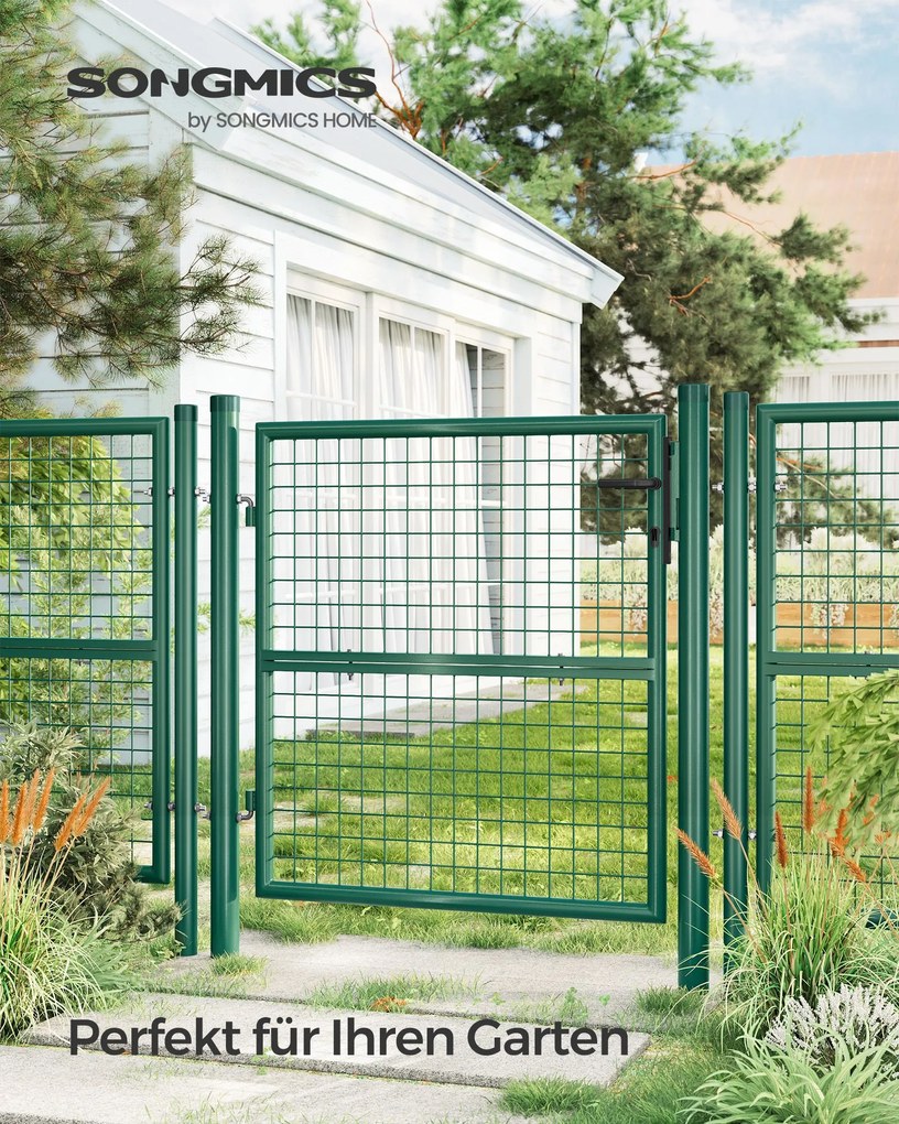 Portão de jardim em aço galvanizado 106 x 6 x 150 cm Verde