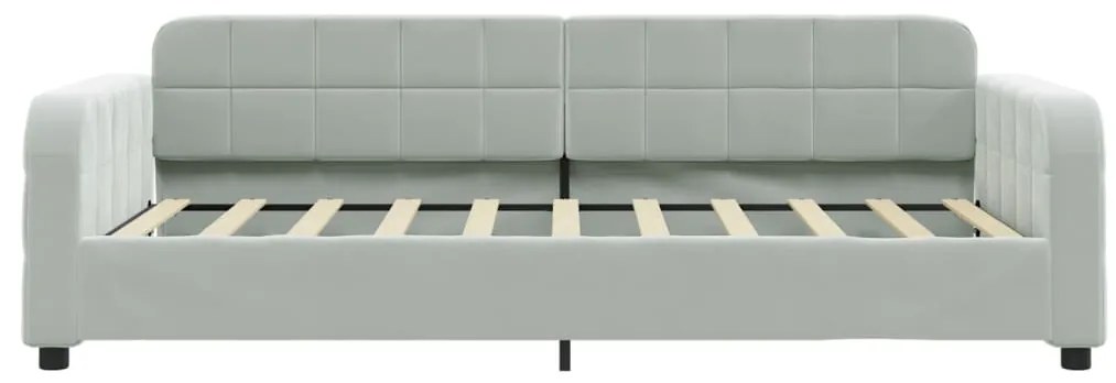 Sofá-cama 90x190 cm veludo cinzento-claro