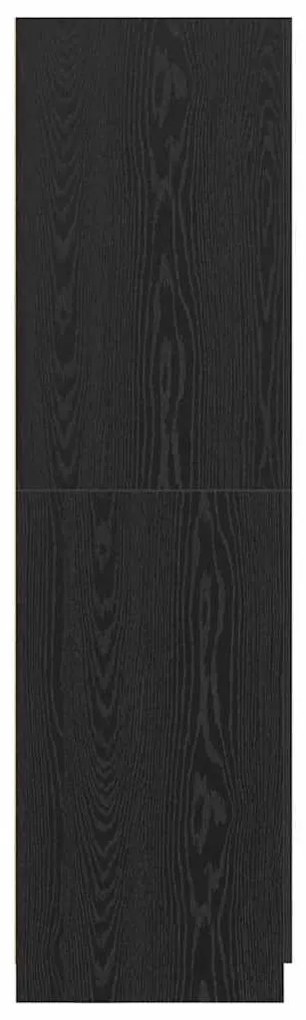 Guarda-roupas Preto Carvalho 80x51x180 cm Madeira de engenharia