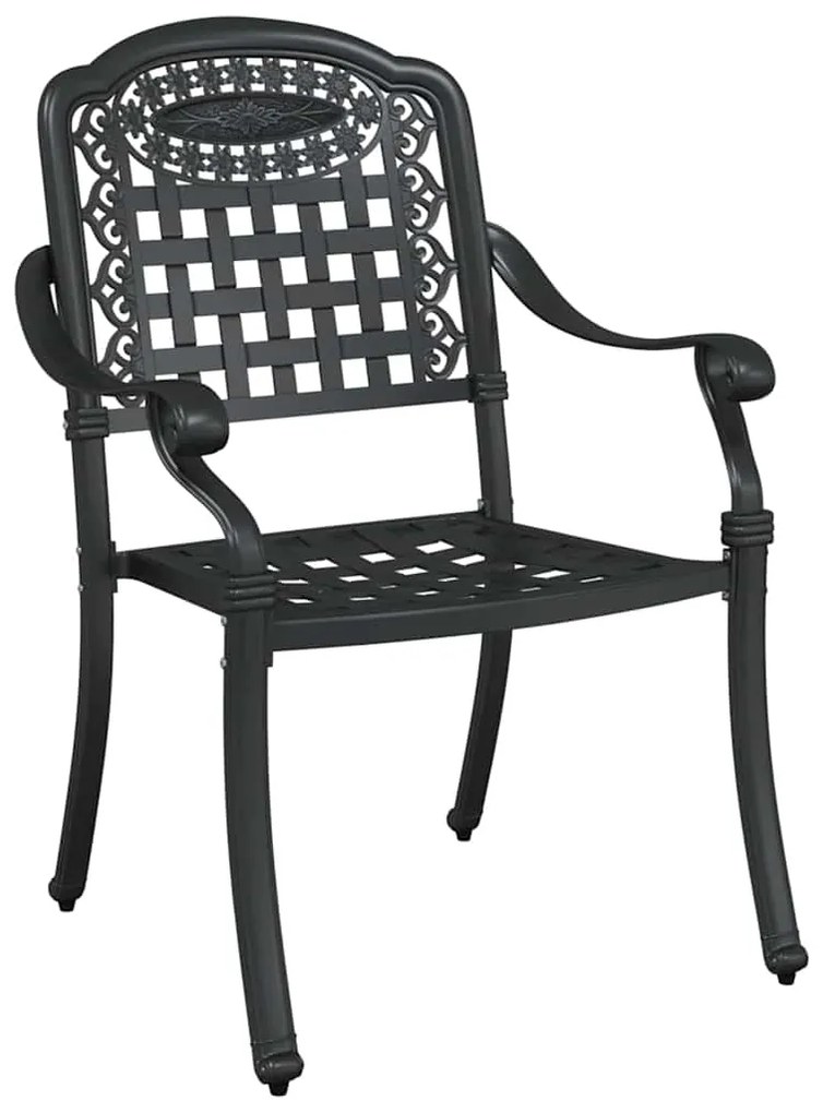 Cadeiras de Jardim vidaXL 2 unidades Preto Alumínio Fundido