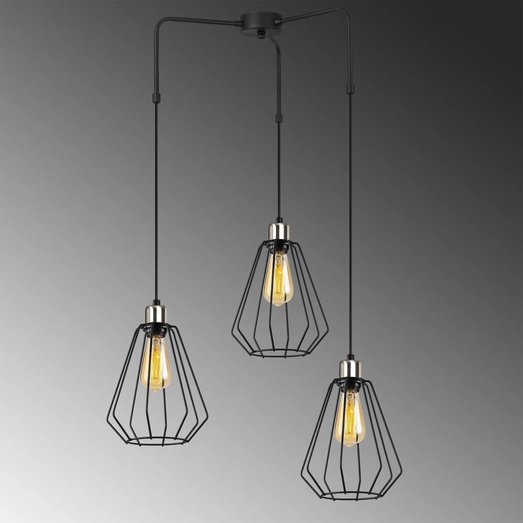 Candeeiro de Teto Kese – Preto – Diâmetro 68 cm, Altura 100 cm