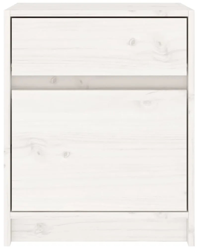 Mesas de cabeceira 2 pcs 40x31x50 cm pinho maciço branco