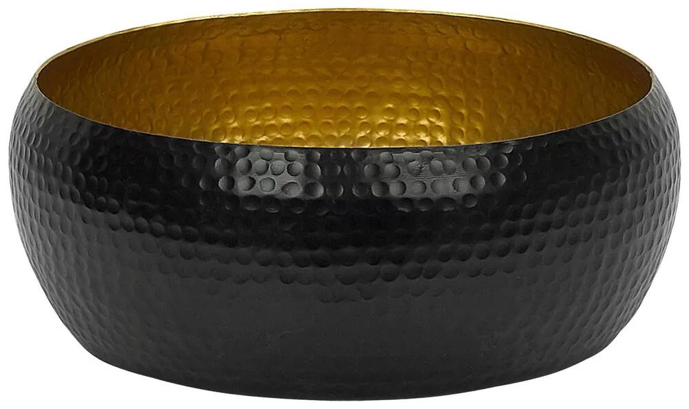 Taça decorativa de metal em preto e dourado BANHA Beliani
