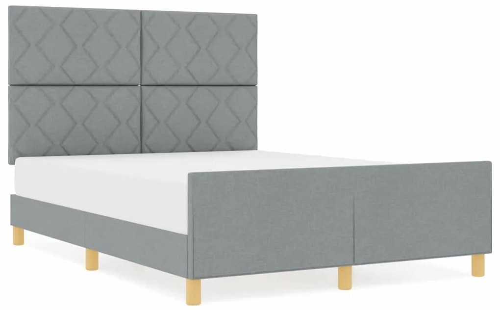 Estrutura de Cama vidaXL Cinza-claro 160x200 cm Tecido