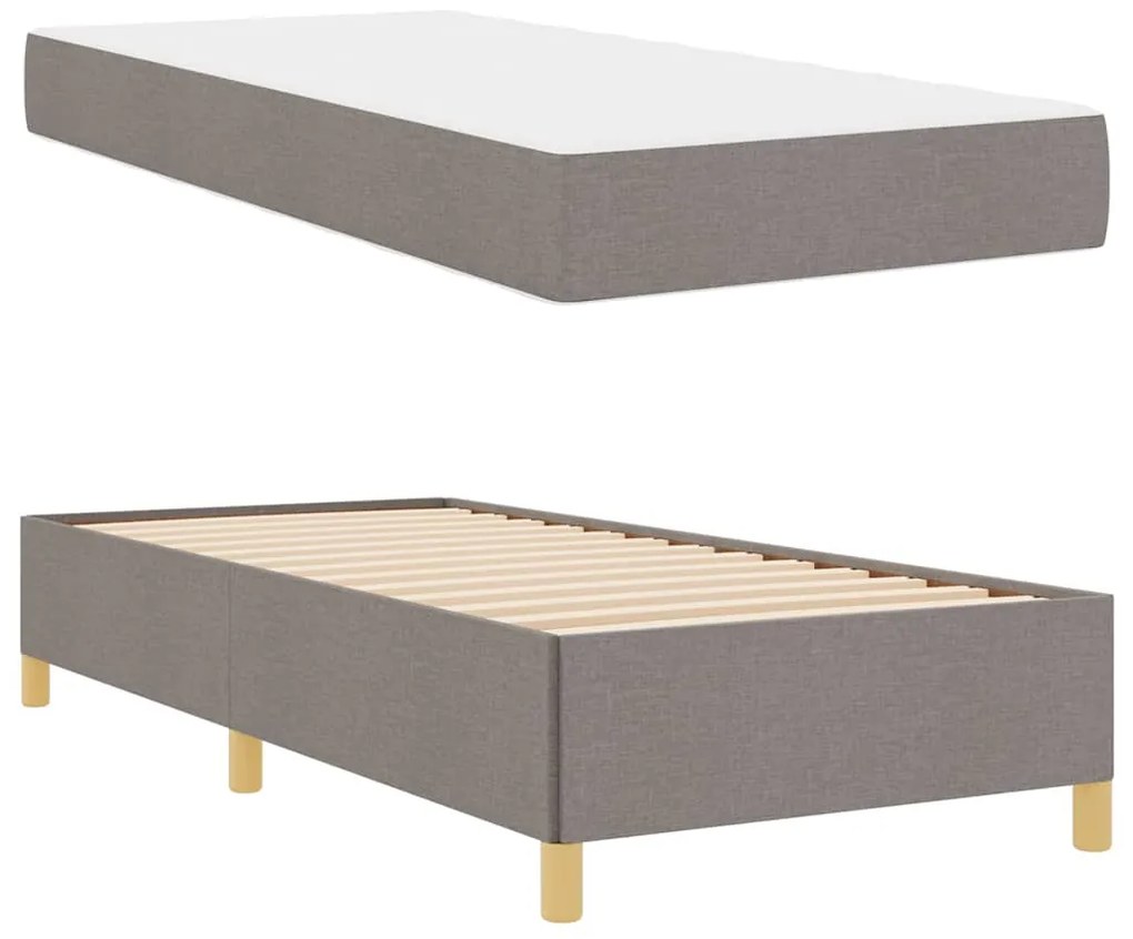 Cama Box Outros Taupe e Branco 90 x 190 cm tecido