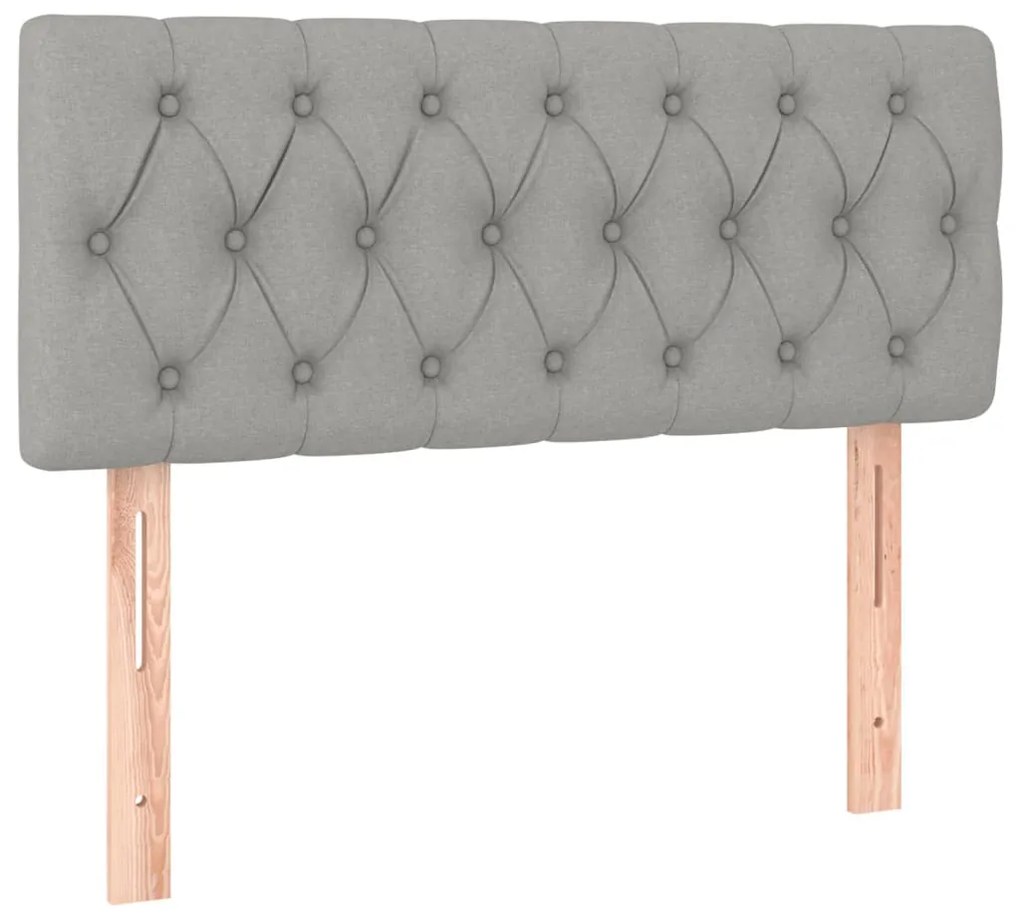 Cama boxspring com colchão 120x190 cm tecido cinzento-claro