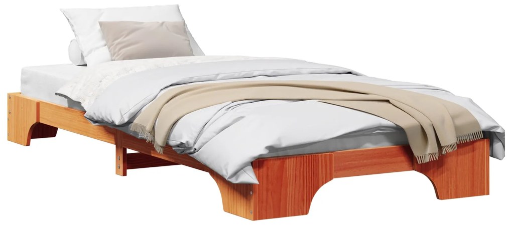 Estrutura de Cama Castanho Encerado Madeira 90 x 200 cm Simples