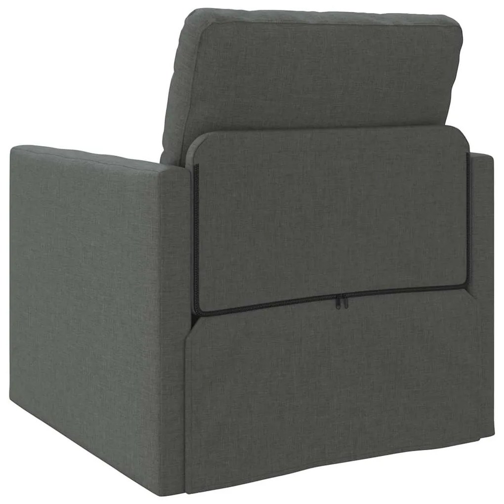 Sofá Cama 2 em 1 Cinza Escuro 74x77x81 cm Tecido