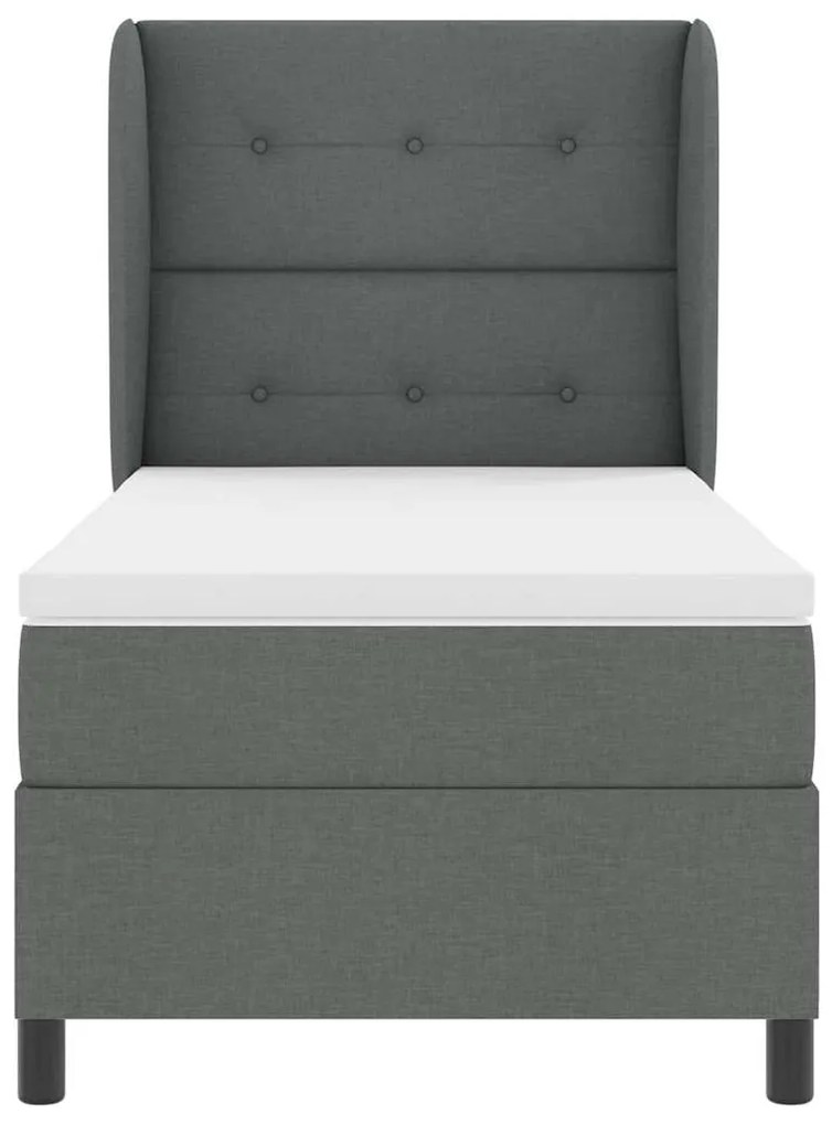Cama Box com Colchão Cinza Escuro 90x200 cm