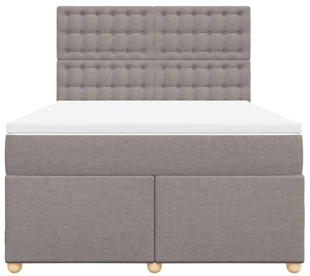 Cama com molas/colchão 160x200 cm tecido castanho-acinzentado