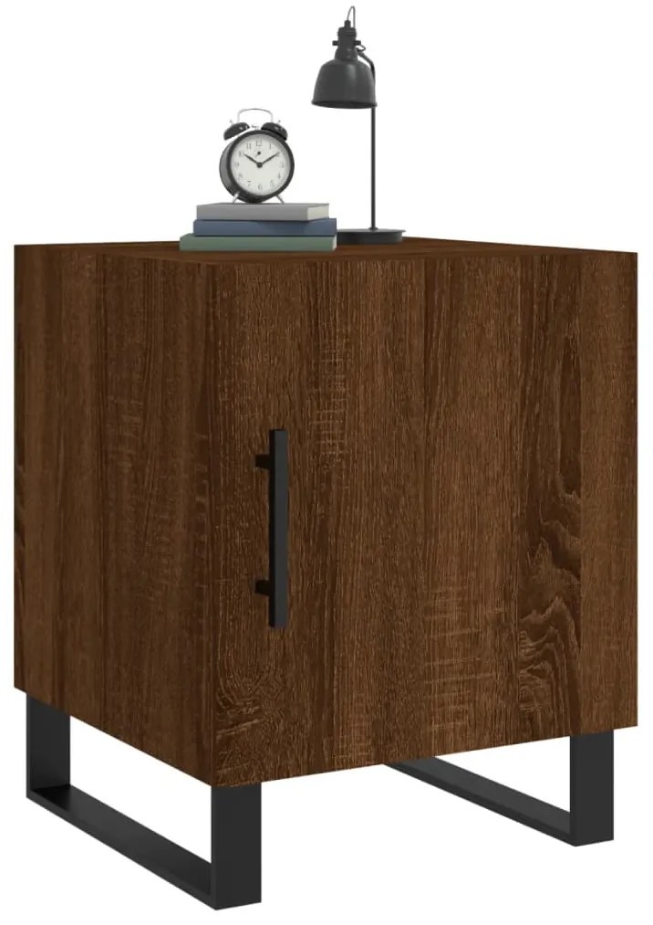 Mesa cabeceira 2pcs 40x40x50cm deriv. madeira carvalho castanho